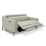 Eden - Modern Grey Leather Loveseat with 2 Recliners — view 4