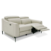 Eden - Modern Grey Leather Loveseat with 2 Recliners — view 5