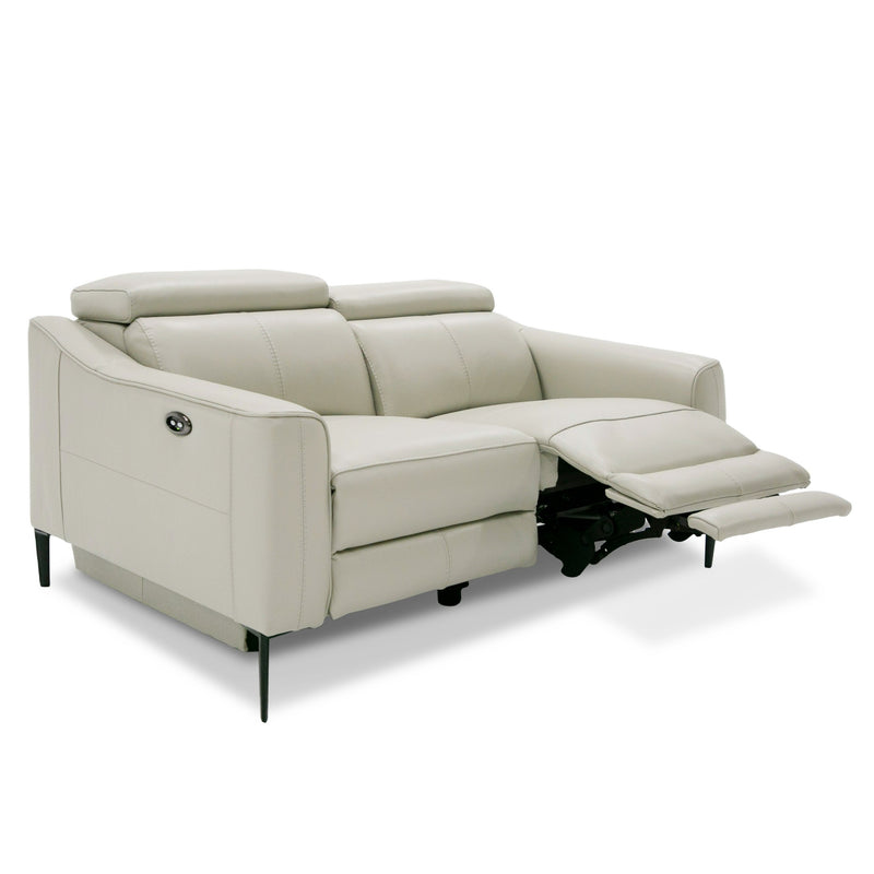 Eden - Modern Grey Leather Loveseat with 2 Recliners — view 5