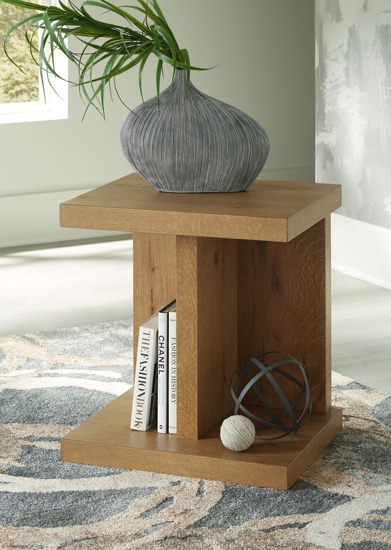 Brinstead - Chair Side End Table - Light Brown - R&R Furniture Gallery (Fountain Valley, CA)