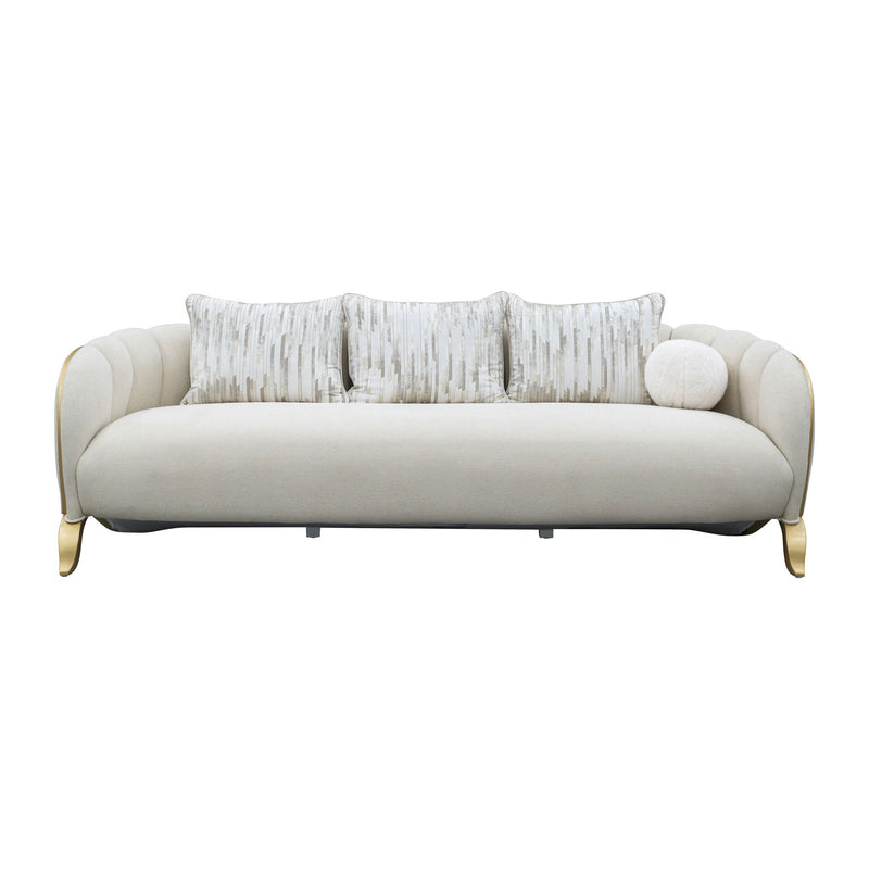 Scotts Square - Sofa - Cornsilk / Light Champagne - R&R Furniture Gallery (Fountain Valley, CA)