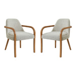 Dining Indoor Upholstered Armchairs (Set of 2) - Beige / Light Oak