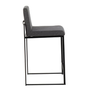 Lumi Source Fuji contemporary high back counter stool set with modern design and sleek finish, ideal for kitchen or bar area.