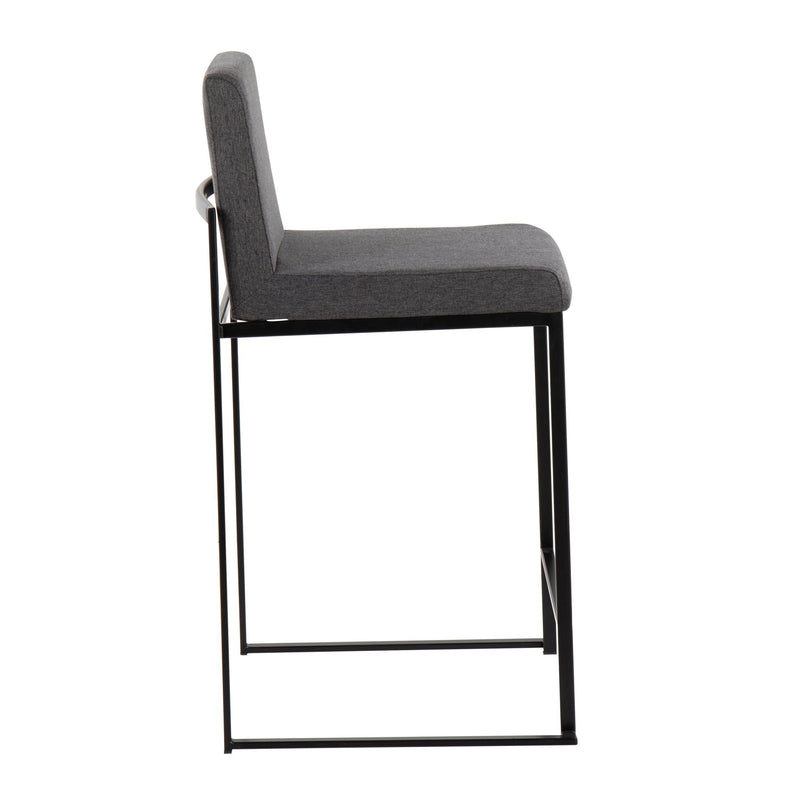 Lumi Source Fuji contemporary high back counter stool set with modern design and sleek finish, ideal for kitchen or bar area.