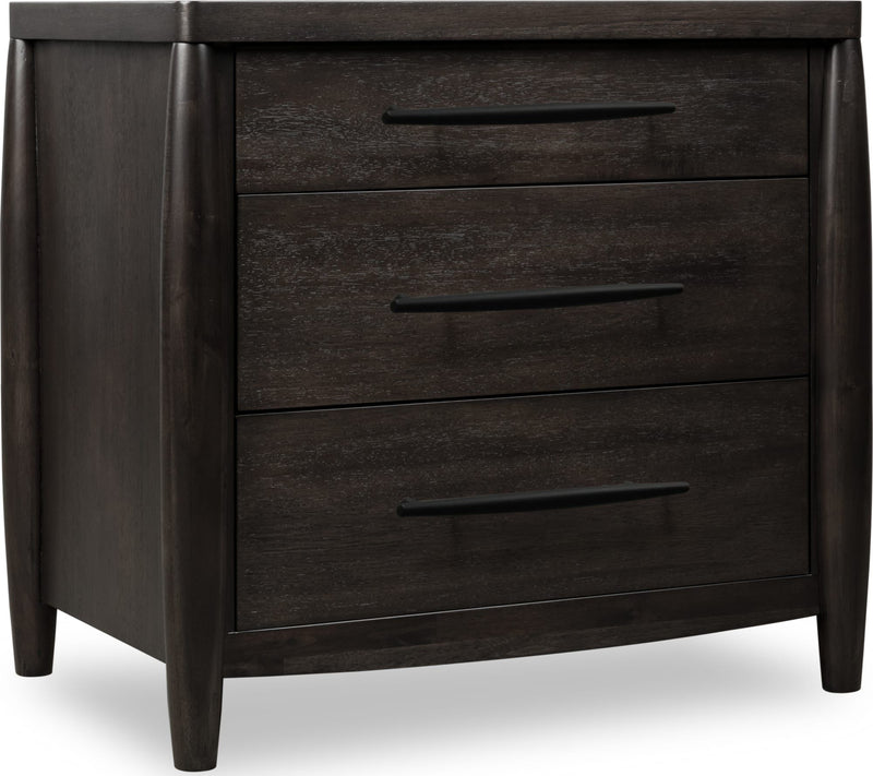 Koko Three Drawer Nightstand with Cord Management in Minx