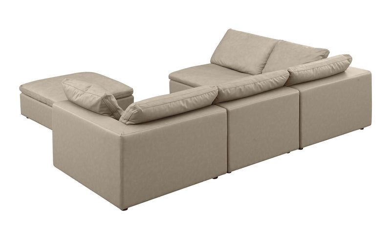 1100 - 5-Piece Left Arm Facing 3-Seat Sectional (Top-Grain Italian Leather)