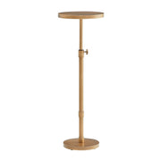 Morven - Adjustable Height Accent Table With Round Top - Antique Brass - R&R Furniture Gallery (Fountain Valley, CA)