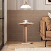 Mode - Leatherette Round C-Shaped Sofa Side Table - Saddle Brown - R&R Furniture Gallery (Fountain Valley, CA)