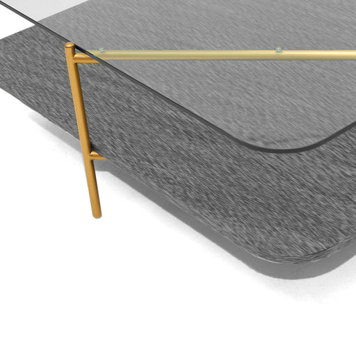 Cari - Glam Gold + Glass Coffee Table — view 2