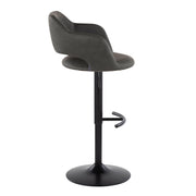 Pair of Lumi Source Margarite contemporary adjustable barstools with swivel, rounded T-footrest, set of 2, featuring modern design.