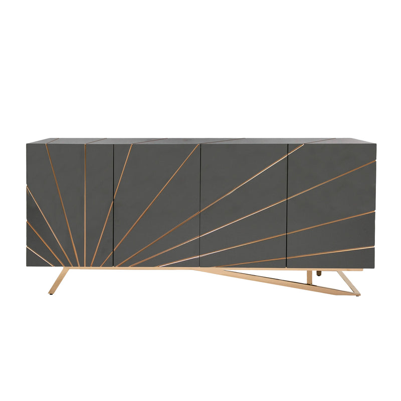 Katzu- Modern Grey and Rose Gold Buffet — view 2