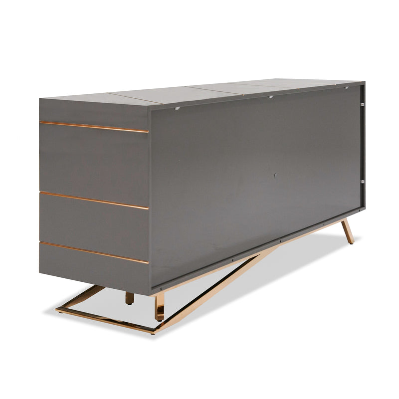 Katzu- Modern Grey and Rose Gold Buffet — view 4