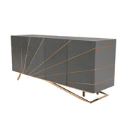 Katzu- Modern Grey and Rose Gold Buffet — view 3