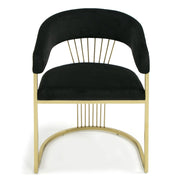 Linda - Modern Black Velvet and Gold Dining Chair