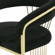 Linda - Modern Black Velvet and Gold Dining Chair — view 4