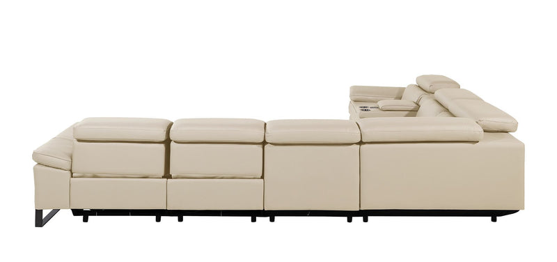 1246 - 7-Piece L-Shaped Modular Power Reclining Sectional With 3 Power Recliners And Power Headrests