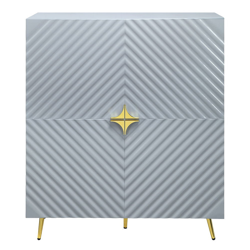 Gaines - Accent Cabinet - Gray High Gloss