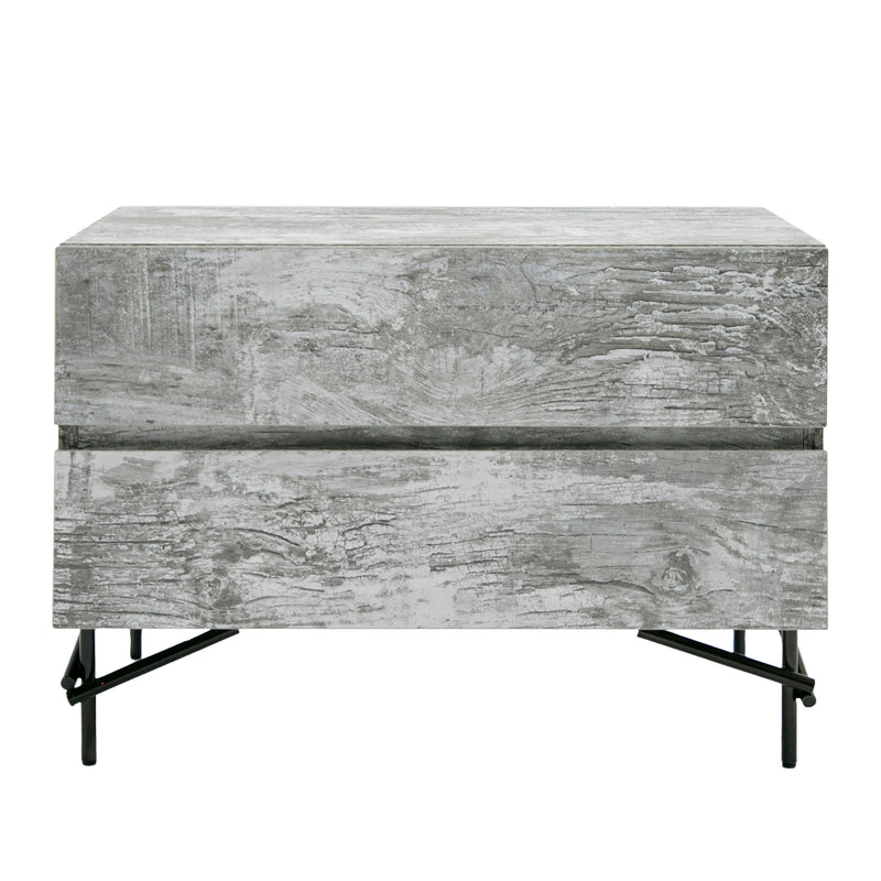 Aria - Italian Modern Multi Grey with texture Nightstand — view 3