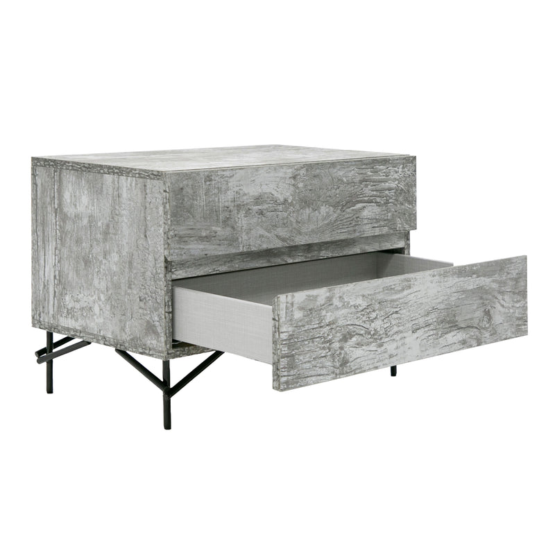 Aria - Italian Modern Multi Grey with texture Nightstand — view 5