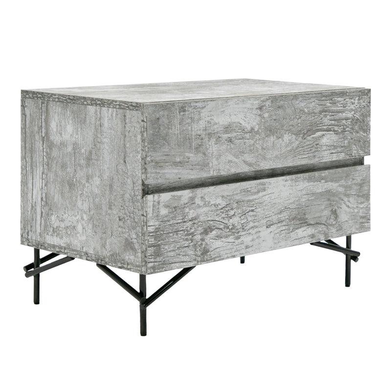 Aria - Italian Modern Multi Grey with texture Nightstand — view 4