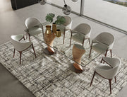 Cleveland - Contemporary Glass and Walnut Dining Table — view 2