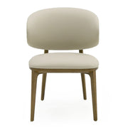 Chance - Contemporary Cream and Brown Leatherette Walnut Dining Chair