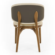 Chance - Contemporary Cream and Brown Leatherette Walnut Dining Chair — view 3