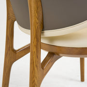 Chance - Contemporary Cream and Brown Leatherette Walnut Dining Chair — view 4