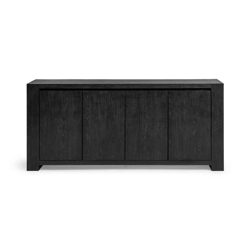 Classic Home Bristol 4-door buffet cabinet with sleek wood finish, featuring ample storage and modern design.