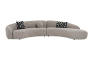 Allis - Glam Grey and Black Fabric Curved Sectional Sofa — view 2