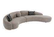 Allis - Glam Grey and Black Fabric Curved Sectional Sofa — view 4
