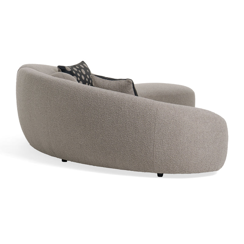 Allis - Glam Grey and Black Fabric Curved Sectional Sofa — view 5