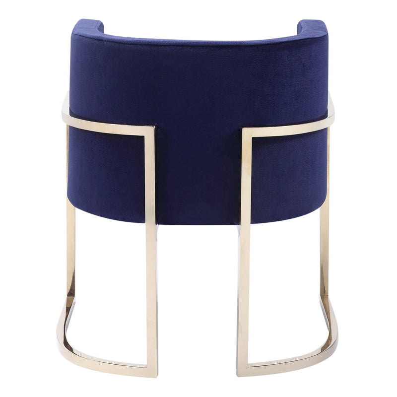 Betsy - Modern Navy Blue Velvet + Gold Kids Chair — view 3