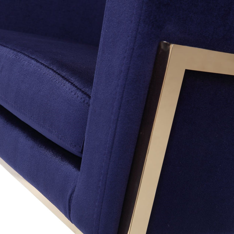 Betsy - Modern Navy Blue Velvet + Gold Kids Chair — view 4