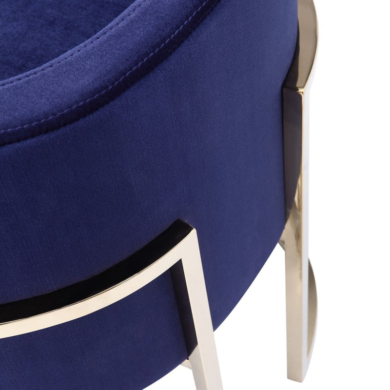 Betsy - Modern Navy Blue Velvet + Gold Kids Chair — view 5