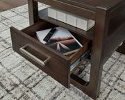 Breckington - Square End Table - Dark Brown - R&R Furniture Gallery (Fountain Valley, CA)