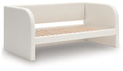 Upholstered Signature Design by Ashley® Arloster day bed with plush cushions and wooden frame, perfect for a cozy bedroom or guest room.