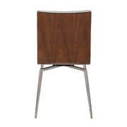 Lumi Source Mason contemporary dining chair set with swivel, modern design, black upholstered seats and sleek metal legs.