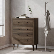 Farhart - Mid Century Modern 4 Drawer Dresser - Walnut - R&R Furniture Gallery (Fountain Valley, CA)
