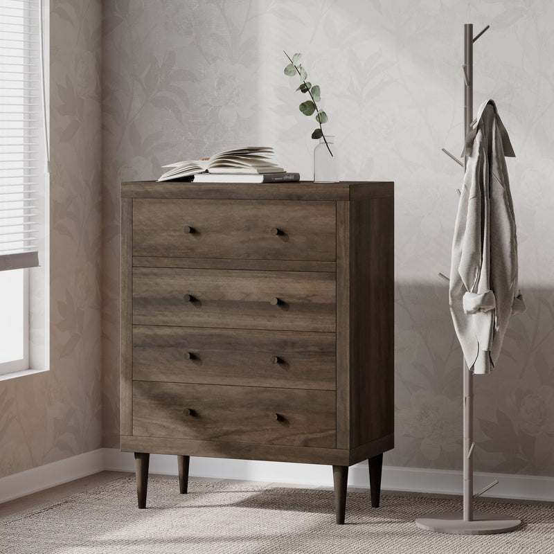 Farhart - Mid Century Modern 4 Drawer Dresser - Walnut - R&R Furniture Gallery (Fountain Valley, CA)