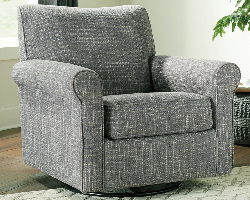 Renley - Swivel Glider Accent Chair - Ash - R&R Furniture Gallery (Fountain Valley, CA)