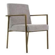 Burnham - Modern Light Grey & Brass Arm Dining Chair — view 5