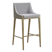 Fairview - Contemporary Grey + Brass Bar Stool — view 2