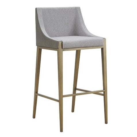 Fairview - Contemporary Grey + Brass Bar Stool — view 2