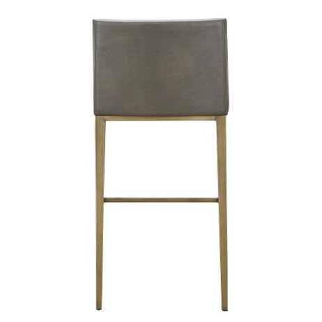 Fairview - Contemporary Grey + Brass Bar Stool — view 3