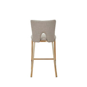 Burton - Contemporary Beige + Brass Counter Stool Set of Two