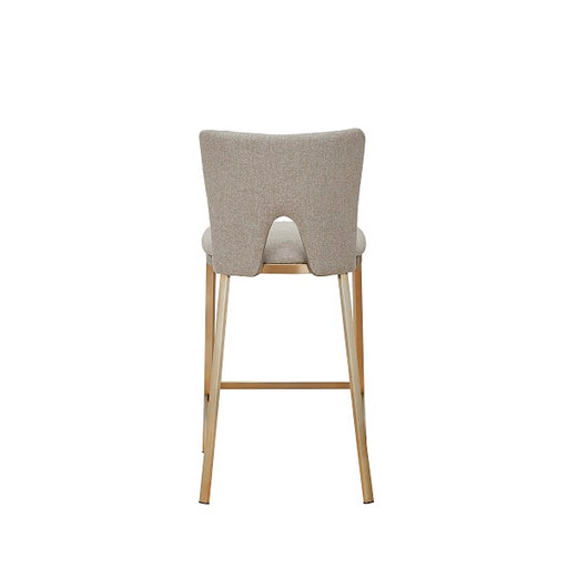 Burton - Contemporary Beige + Brass Counter Stool Set of Two