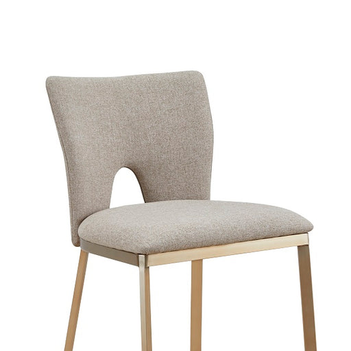 Burton - Contemporary Beige + Brass Counter Stool Set of Two — view 2