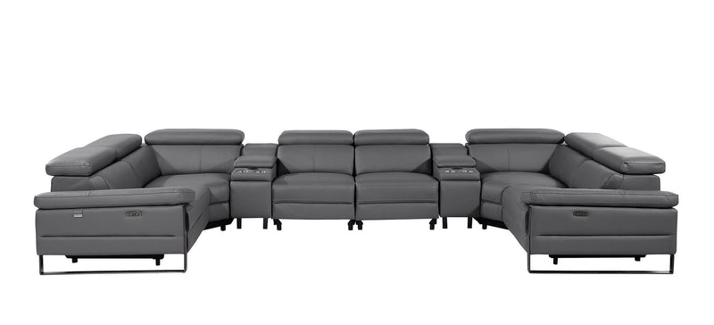 1246 - 8-Piece U-Shaped Modular Power Reclining Sectional With 4 Power Recliners And Power Headrest