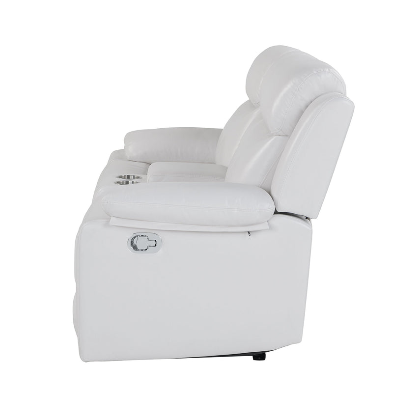 Blanche - Console Reclining Loveseat With LED Lights And Speakers - R&R Furniture Gallery (Fountain Valley, CA)